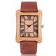 OSOLVE Leather Bracelet Special Watch Men Nature Log Wooden Rectangle Quartz Wristwatches Modern Genuine Leather Strap Wood Casual Bamboo Women Clock