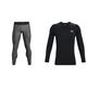 Under Armour Herren Ua Hg Armour Leggings Lange Sportleggings; Carbon Heather/Black, M & Herren Hg Armour Fitted lang rmliges Funktionsshirt schnelltrocknendes Langarmshirt, Black White, L EU