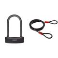 ABUS Bügelschloss Granit Plus 640/135HB150 - ABUS-Sicherheitslevel 12 - Schwarz & Schlaufenkabel Cobra 10/200-2 m lang, 10 mm stark - Schwarz, Black, 200 cm