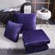 Travel Blanket Throw Pillow 2 In 1 Cushion Blanket Throw Pillow Airplane Blanket Warm Quilt for Rest Car Office Home Sleeping Napping Travel Blanket （Purple）