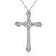Harmonia Moments Womens Jewellery Large Cross Necklace - May god be with you always engraved on back of 925 silver with 5a cubic zirconia stones equivelant of over 9 carats