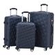 RMW Lightweight 4 Wheel ABS Hard Shell Travel Trolley 3 Pcs suitcases & Travel Bags Luggage Suitcase Set, 20" Cabin + 24" + 28" Hold Check in Luggage (Navy Full Set)