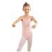 AKAFMK Women and Girls Ballet One-piece Performance Clothes Seamless Camisole Undergarment Leotard Dress with Transition Straps 3-15 Years Pink