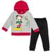 Disney Mickey Mouse Christmas Infant Baby Boys Fleece Pullover Hoodie and Pants Outfit Set Gray / Black 12 Months