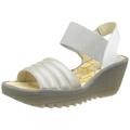 Fly London Women's YIKO414FLY Sandal, Silver/OFFWHITE, 5 UK