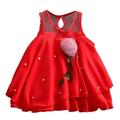 ZHAGHMIN Girls Valentines Day Outfit Size 8 Toddler Girls Party Sleeveless Solid Skirt Dresses Tulle Flowers Baby Princess Girls Outfits&Set Baby Girl Outfits 6-9 Months Staff for Baby Girl Womens C