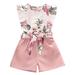 ZHAGHMIN Girls Jumpers Size 10-12 Girls Suit Children S Clothing Printed Sleeveless Top Summer Floral Cotton Short Sleeve Tops Skirts Outfits Clothes Little Girls Crop Top Sweatpants Teens Girls New