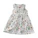 ZHAGHMIN 9 Month Girl Dresses Summer Girls Dress Casual Princess Dresses Sleeveless Floral Print Kids Cotton Beach Dress Dinosaur Outfit for Girls A Line Dress Dress Girl Young Girl Fashion Dresses