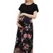 Spaghetti Dress Black Dress Maternity Wear Short Sleeve Crew Neck Lactation Dress Floral Summer Dress Women s Lactation Dress Maternity Frocks