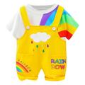 ZHAGHMIN Girls Jumpsuits Size 7-8 Boy Printed Suspender Set Outfits Baby Rainbow Pants Summer Tops+Overalls Girl Girls Outfits&Set Girl Outfit Baby Baby Girl Outfits 12-18 Months Girls Outf