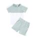 ZHAGHMIN Girls Cute T-Shirt And Shorts Set Kids Toddler Kids Baby Unisex Summer Tshirt Shorts Soft Patchwork Cotton 2Pc Sleepwear Outfits Clothes Cute Pants for Teens Girls Fall Outfits for Baby Gir