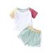 ZHAGHMIN Toddler Girl Outfits Kids Toddler Baby Girls Spring Summer Patchwork Cotton Short Sleeve Tshirt Shorts Sweatshirt Outfits Clothes New Photo Prop Crib Baby Girl Summer Clothes 3-6 Months Clo