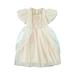 TAIAOJING Little Girls Short Sleeve Dress Little Girls Beauty Chiffon Dress Up Kids White Princess Dresses