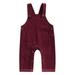 Qtinghua Toddler Baby Girl Boy Corduroy Overall Bib Pants Sleeveless Bodysuit Suspender Trousers Strap Jumpsuit Clothes Wine Red 2-3 Years