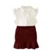 ZHAGHMIN Girls Shorts Outfits Set Kids Toddler Baby Girls Summer Set Ruffled Sleeve Lace Tops Solid Skirt Outfits Set 3 Month Baby Girl 2T Girl Clothes Come Home To Supper 4 Piece Girl Baby Outfit T