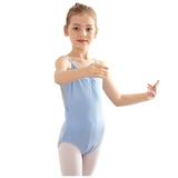 AKAFMK Women and Girls Ballet One-piece Performance Clothes Seamless Camisole Undergarment Leotard Dress with Transition Straps 3-15 Years Blue