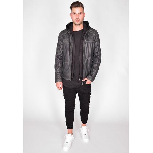 „Lederjacke MUSTANG „“31020245″“ Gr. XXL, grau (vintage grey) Herren Jacken Übergangsjacken“