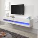 Goole Wall Mounted Medium TV Wall Unit In White Gloss With LED