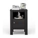 Costway Compact Floor Farmhouse Nightstand with Open Shelf and Cabinet-Dark Gray