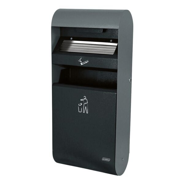 cookmax Wandascher-Abfall-Kombination 14 L schwarz, 30x67x14 cm