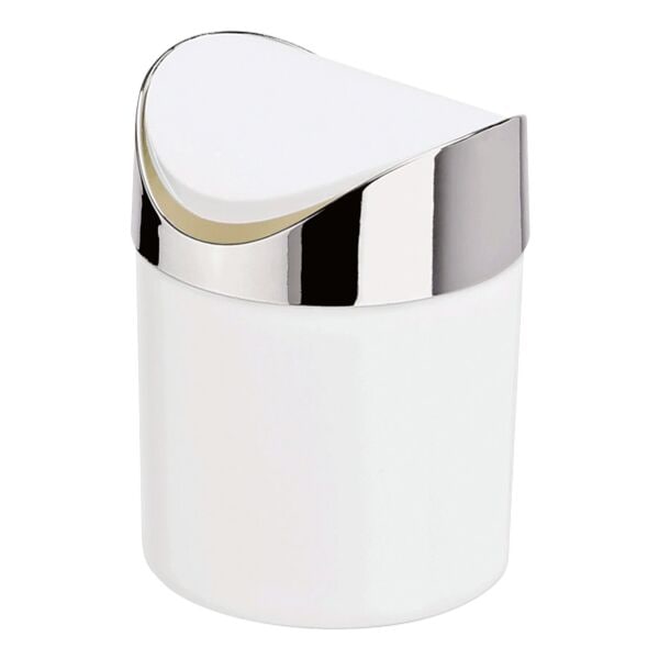 WAS Tischabfalleimer mit Schwingdeckel Ø 12 cm weiß, 12x12 cm Image
