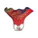 Cinnabar Wave Hand Blown Art Glass Vase