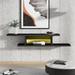 FITUEYES Wall Mounted Media Console Floating TV Stand Component Shelf,Black Grain - 49.7