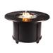 Aluminum Outdoor 44 in. Round Propane Fire Table with Fire Beads, Lid and Fabric Cover, 57,000 BTUs in Antique Copper Finish