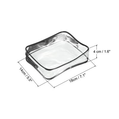 3Pcs Clear PVC Toiletry Bag Makeup Pouch with Zipper