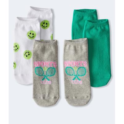 Aeropostale Womens' Tennis Club Ankle Sock 3-Pack - White - Size One Size - Cotton