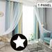 Goory 1-Piece Hollow Out Star Grommet Room Darkening Curtain Thermal Insulated Bedroom Blackout Window Curtain Grommet Window Drapes Double Layer Curtain Valance Beige Gray W:52 xL:106