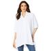 Plus Size Women's Button-Down Textured Knit Tunic. by Roaman's in White (Size 22/24)