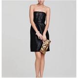 Kate Spade Dresses | Kate Spade Darcie Strapless Dress Metallic Black Taffeta Bow Dress, Size 2 | Color: Black/Gold | Size: 2