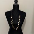 J. Crew Jewelry | J. Crew Pearl Necklace With Black Rope Strand | Color: Black | Size: Os