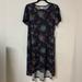 Lularoe Dresses | Lularoe (Navy,Green,Purple,Blue) Tee Dress | Color: Blue/Purple | Size: S