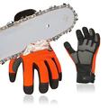 Vgo... Chainsaw Gloves 12-Layer on Both Hands Back, Anticuti Gloves Slash Proof, Safety Forestry Work Gloves with Touchscreen