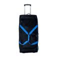 Urban London 81L Foldable Travel Duffel Bag 2.18kg (H70 x W35 x D33 CM) Unisex Luggage Wheeled Trolley Holdall Suitcase with 2 Large Front Pockets, 600D Material (Black/Blue, Large 28")