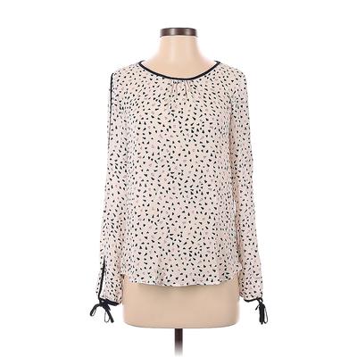 Maurices 3/4 Sleeve Blouse: Ivory Polka Dots Tops - Women's Size X-Small