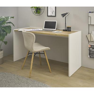 Schreibtisch INOSIGN "CiTY/GiRON", weiß (weiß, eiche wotan dekor, weiß, eiche wotan dekor), B:143cm H:76,2cm T:62,2cm, Tische, moderner Computertisch, wohnliches Home Office, Breite 80 oder 143 cm Image