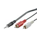 Roline 11.09.4349 Audio Cable, 3.5mm-Rcax2 Plug, 10M, Blk