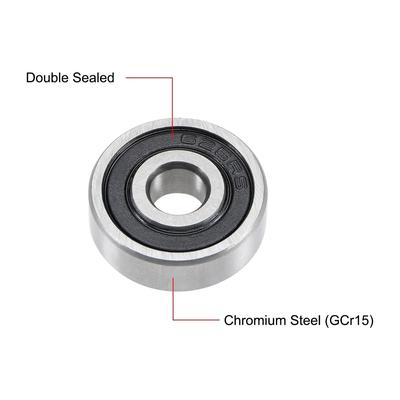 Deep Groove Ball Bearings Double Sealed Chrome Steel ABEC5 5pcs - 35mmx80mmx21mm