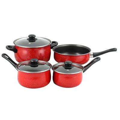 7 piece Cookware Set with Bakelite Handles in Cherry