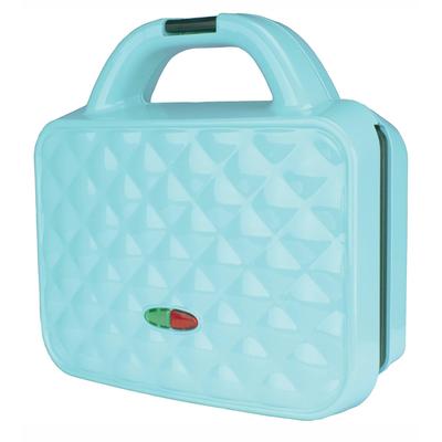 Non-Stick Dual Waffle Maker in Light Teal with Indicator Lights