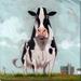 Darren Gygi Home Collection Fanciful Cow Giclee by Darren Gygi - Wrapped Canvas Print Canvas in White | 36"H x 36"W x 1"D | Wayfair 203-B-3636