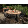 CO9 Design Brewer Round 6 - Person 63" Long Outdoor Dining Set Wood/Teak in Black/Brown/White | 63 W x 63 D in | Wayfair BW63+BW15B(6)