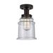 Innovations Lighting Canton Glass Semi Flush Mount Glass in Gray/Brown | 10.25 H x 6 W x 6 D in | Wayfair 616-1F-OB-G184