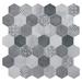 Sunwings 12" x 12" Stone Composite Peel & Stick Mosaic Tile Stone Veneer in Gray | 12 H x 12 W x 0.12 D in | Wayfair HEX48-GREY-10