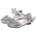 Toddler Dress Shoes Glitter Princess Spring Summer Baotou Sequin Flat Leather Shoes Princess Shoes Dance Shoes Sandals