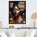 Willa Arlo™ Interiors Gold & Black Floral Woman IV - Graphic Art on Canvas Metal in Black/Brown | 32 H x 16 W x 1 D in | Wayfair
