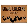 IFHUH Guard Chickens on Duty Doormat Chickensd Doormat Home and Office Decorative Indoor/Outdoor/Kitchen Mat Non-Slip Rubber 23.6 (L) by 15.7 (W)